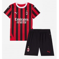 Camiseta AC Milan Alvaro Morata #7 Primera Equipación Replica 2024-25 para niños mangas cortas (+ Pantalones cortos)